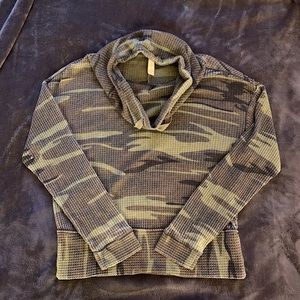 Camo Cowl Neck Sweater